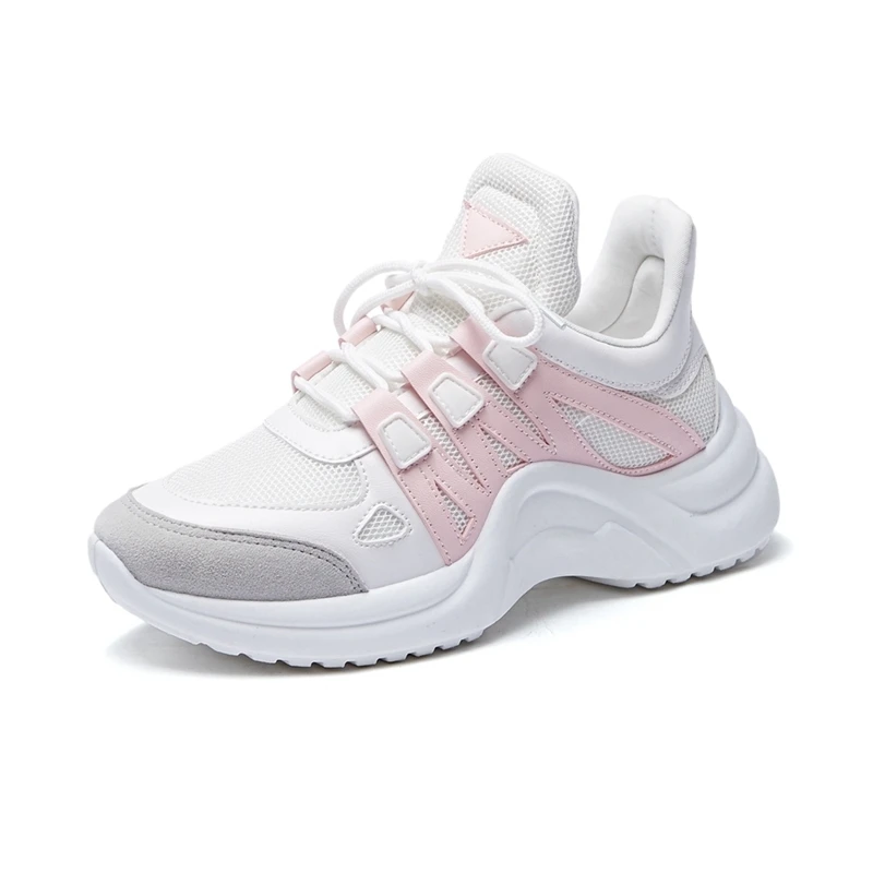 Preise Heiße Frauen Turnschuhe Atmungsaktive Mesh Frauen Casual Schuhe Frau Vulkanisieren Lace Up Schuhe Getragen Weibliche Plattform Turnschuhe Korb Femme