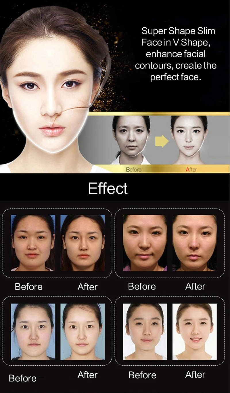 EFERO 4D двойной V для лица, укрепляющая маска, бумага для похудения, устраняющий отеки лифтинг, укрепление, тонкий массажер прибор для ухода за