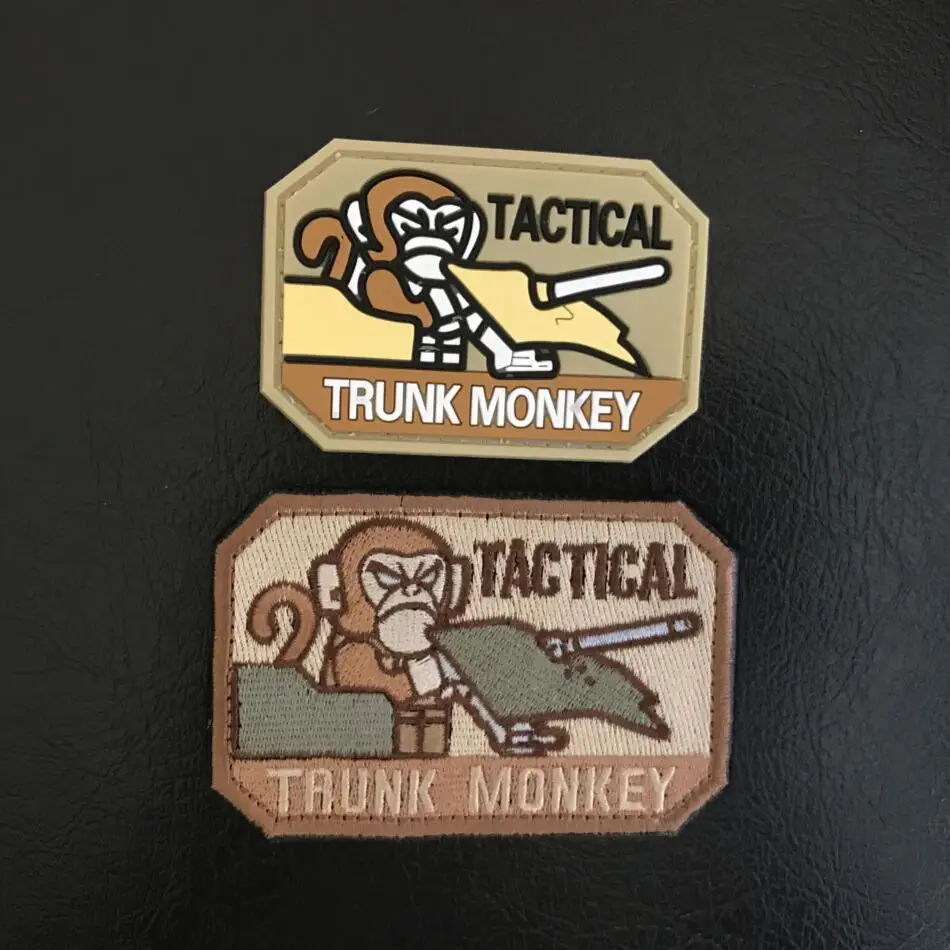 30pcs Embroidery Rubber Tactical Trunk Monkey Patch 3D PVC Hook Loops