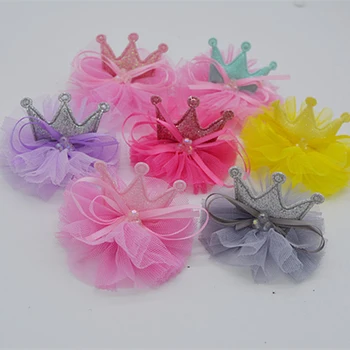 

7x5.5cm lace Crown patch applique for Girls hair accessories,DIY Kid patches for Clothing Craft Sticker DIY Hair Ornament