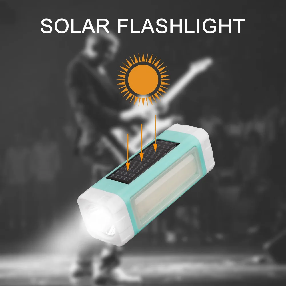 

LED USB Solar Powered Flashlight Portable Audio Torch Support Music Player Outdoor Camping Lantern CLH@8