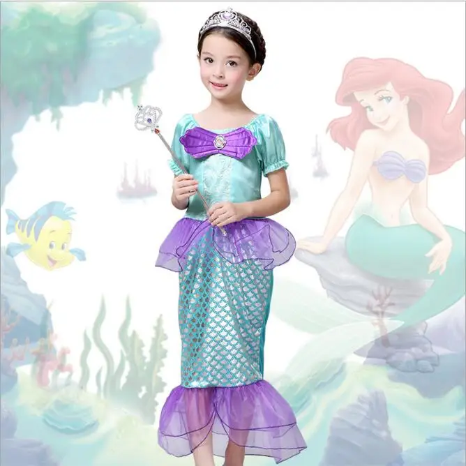 

Fantasia Ariel Baby Princess Dress Festa Infantil Kids Child Girls Fancy Princesa Ariel The Little Mermaid Cosplay Costume