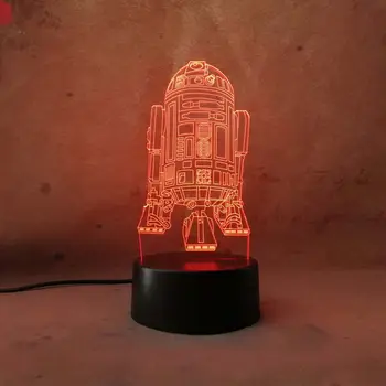 

Star War R2D2 Warship 3D Lava Night Light Touch 7 Color Gradient Light Rocket Modern Bedroom Table Lamp Home Party Decor Lights