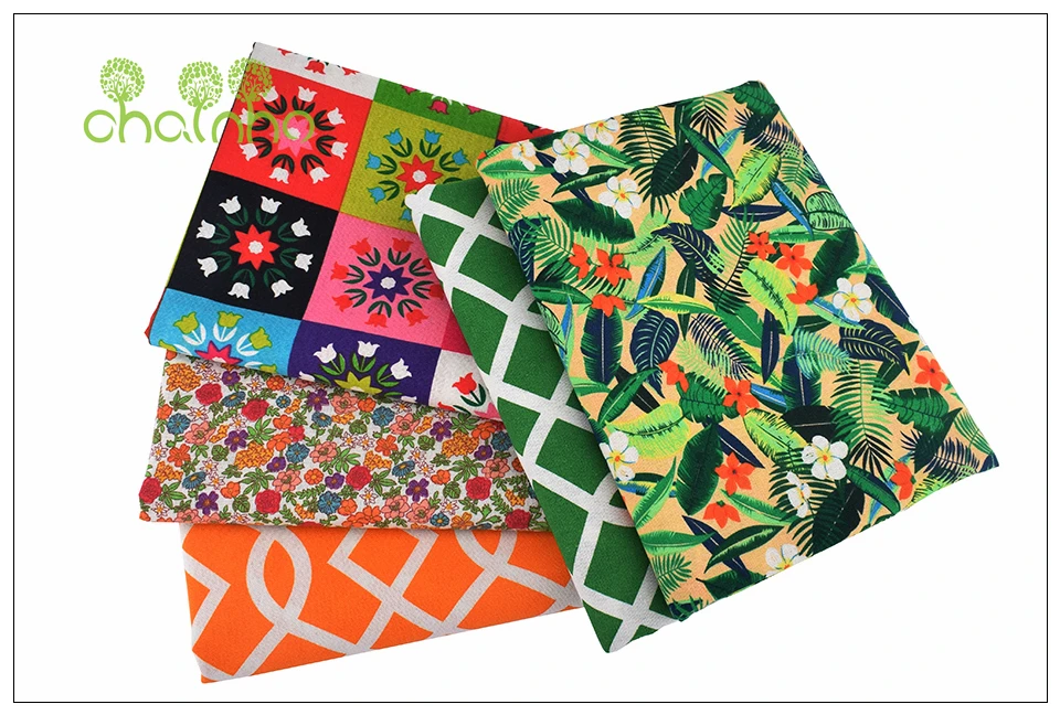Chainho, Цветочная серия, хлопок и лен с принтом ткань для DIY стеганое и швейное диван, скатерть, занавеска, сумка, материал подушки, 50x148 см