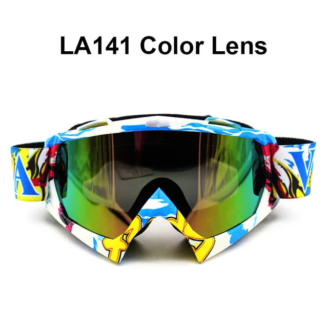 Мужские и женские мотоциклетные очки MX внедорожные маски шлемы очки для лыжного спорта Gafas для мотоцикла Dirt Bike Racing Google - Цвет: LA141-R