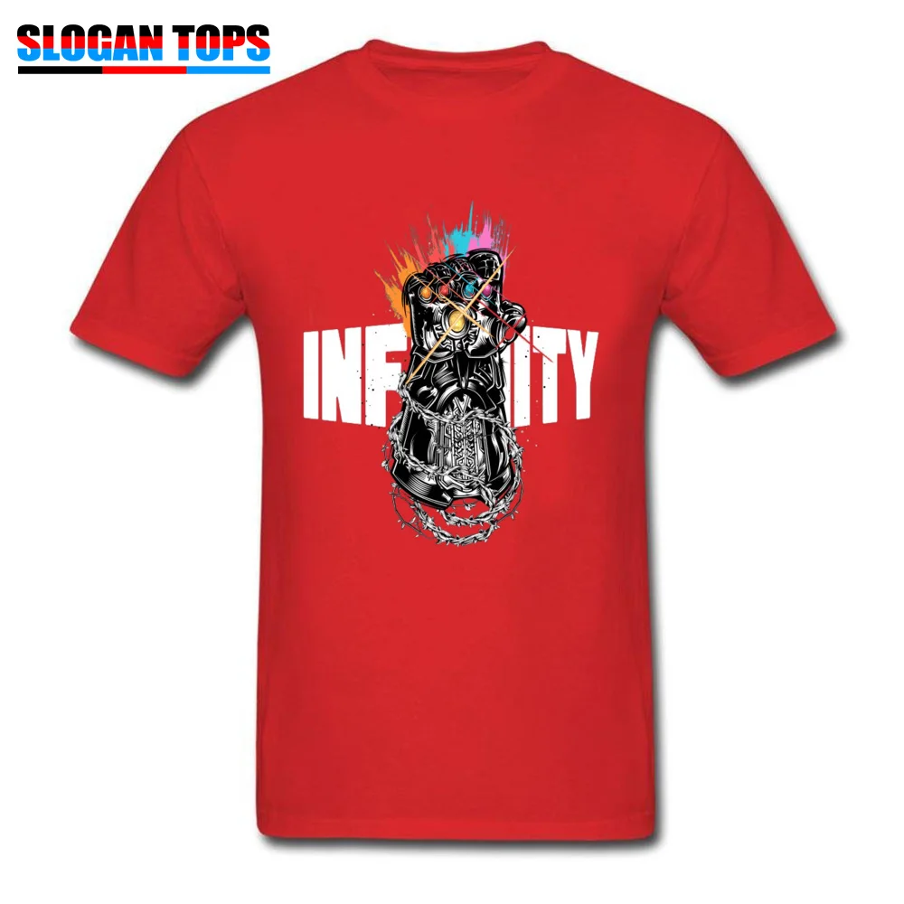 

100% Cotton Men T-Shirt Avengers Infinity War Tshirt Marvel Casual T Shirts Thanos Gauntlet Glove Print Tops & Tees For Student