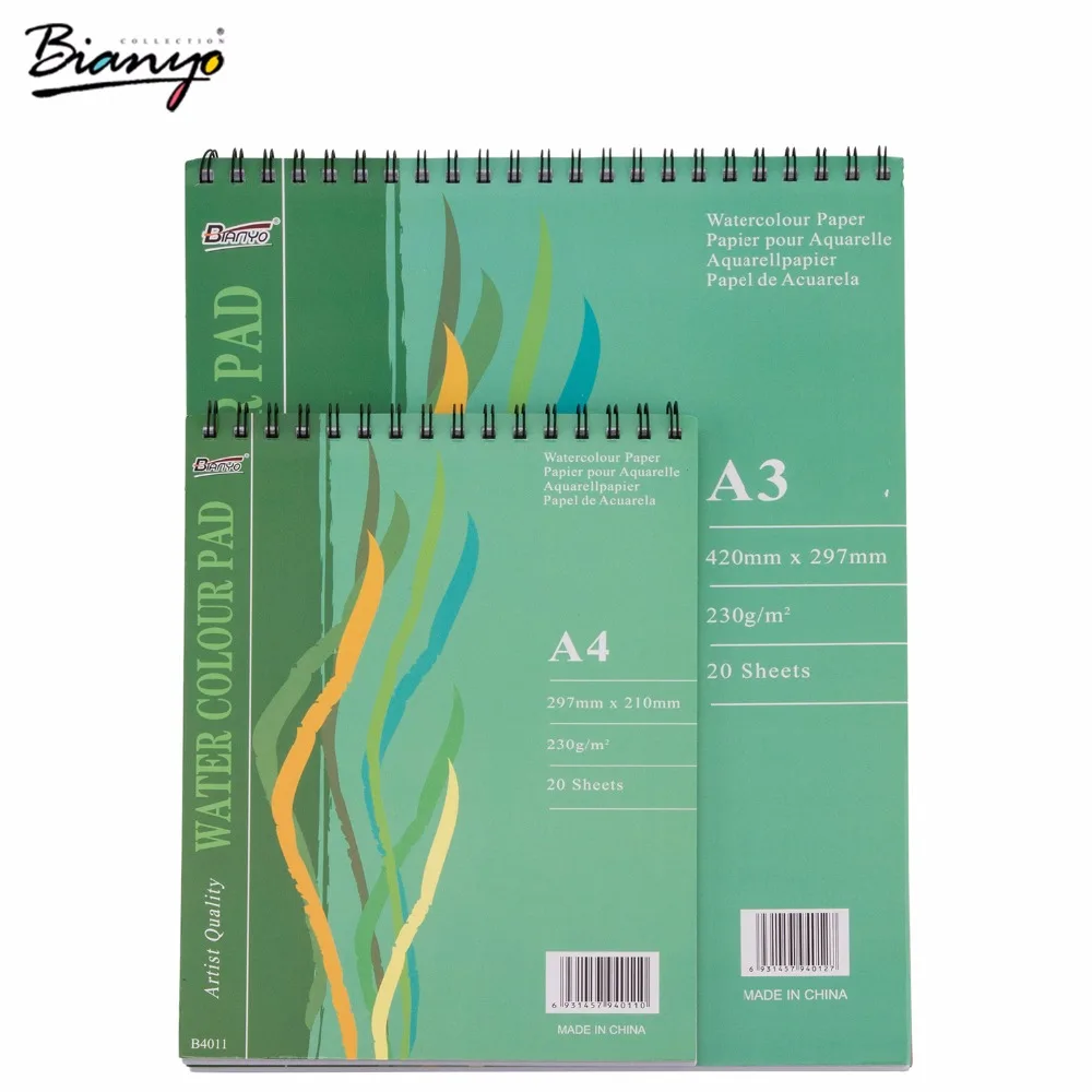 Bianyo Notebook A3/A4 Sketchbook Artist Watercolor Pad Paper Diary Painting Stationery Office Drawing Marker Spiral Sketchbook