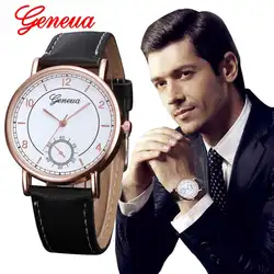 Новый Элитный бренд Для мужчин модные спортивные часы Для мужчин кварцевые часы мужские кожаные часы военный наручные часы relogio masculino 50 P