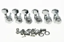 KAISH 6 Inline Locking Tuning Keys Guitar Tuners Pegs Machine Heads Chrome left handed locking tuning keys guitar tuners pegs machine heads black
