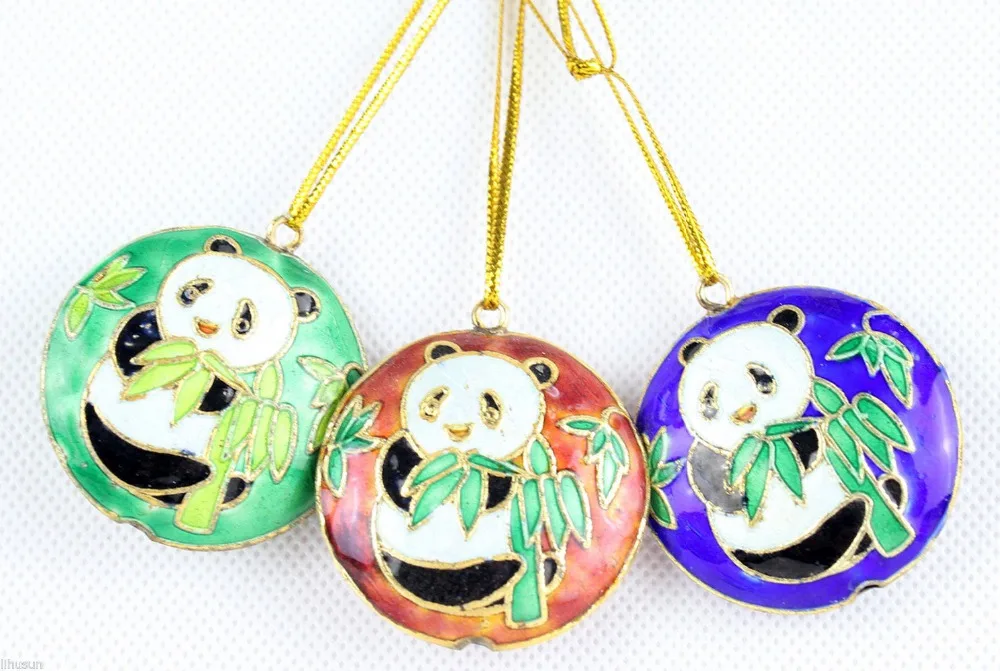 Collectibles10pcs ручной работы в китайском стиле клуазоне бусина-панда, рождественские украшения Подвески