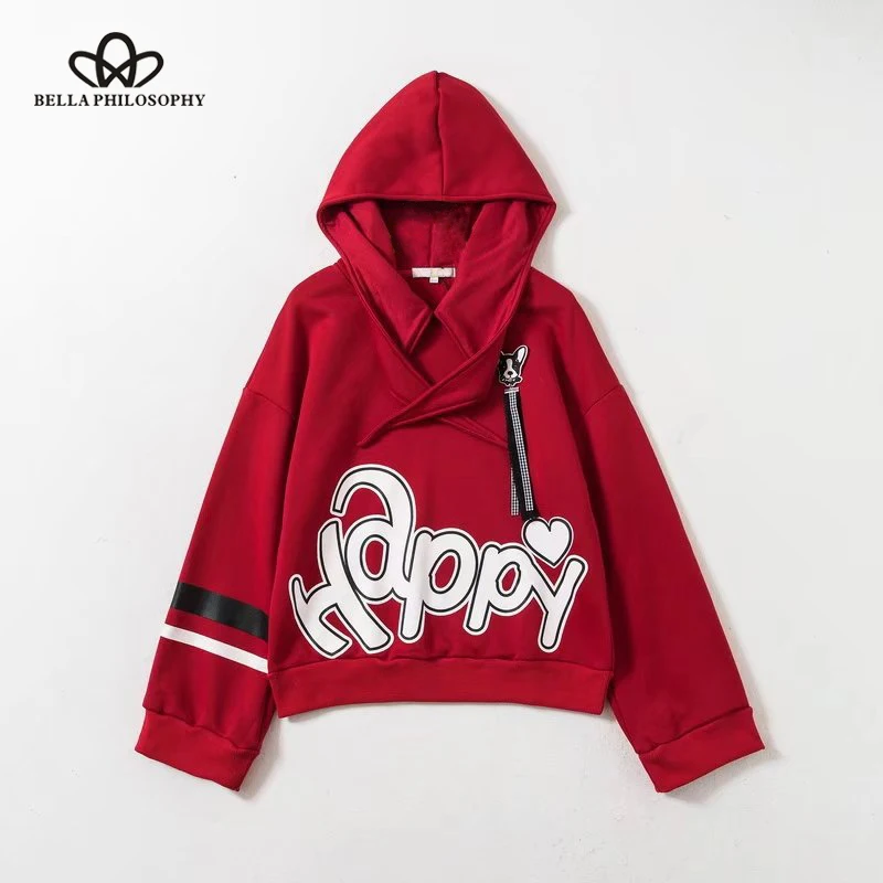 Wonder 2018 new summer autumn women casual pullovers sporty letter hoodie sailor collar cute top lace cotton dog clothes
