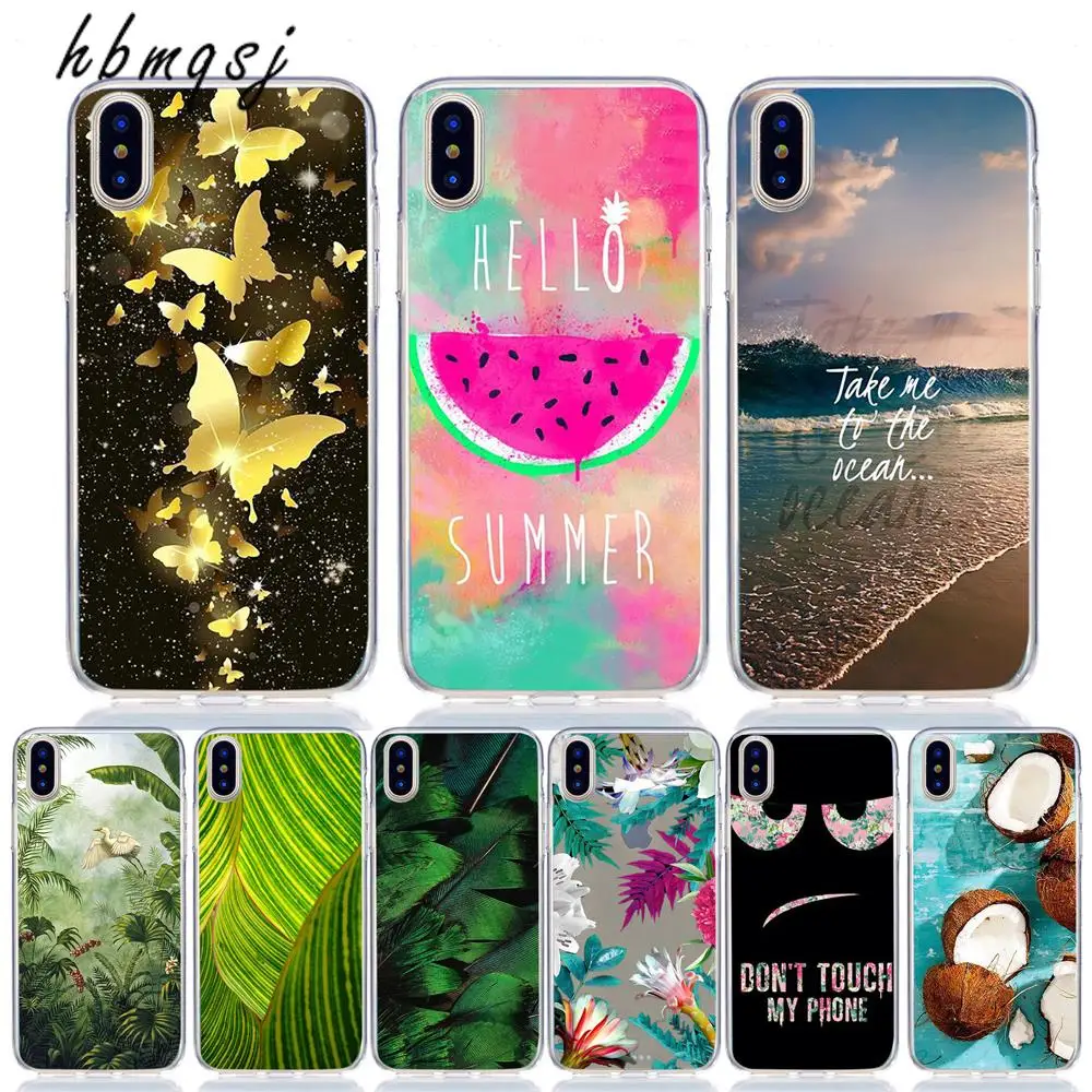 Case for iphone x xs max xr 6 6s 7 8 plus funda butterfly ocean landscape pineapple silicone soft original coque phone back case |