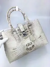 100% Real/Genuine Crocodile Skin Women Tote bag Crocodile Leather Tote Top-handle Handbag, Crocoidle skin Lady business bag