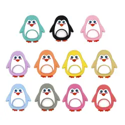 MrY Бесплатный пищевой силиконовый Прорезыватель с пингвином из мультфильма, Детские Силиконовые Прорезыватели для зубов, игрушки DIY