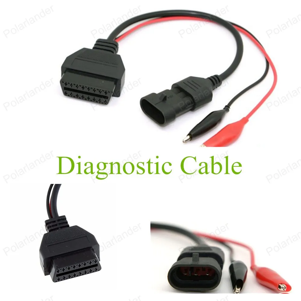 Car Diagnostic Cable 3 Pin To 16 Pin Obd2 Interface Adapter For Fiat