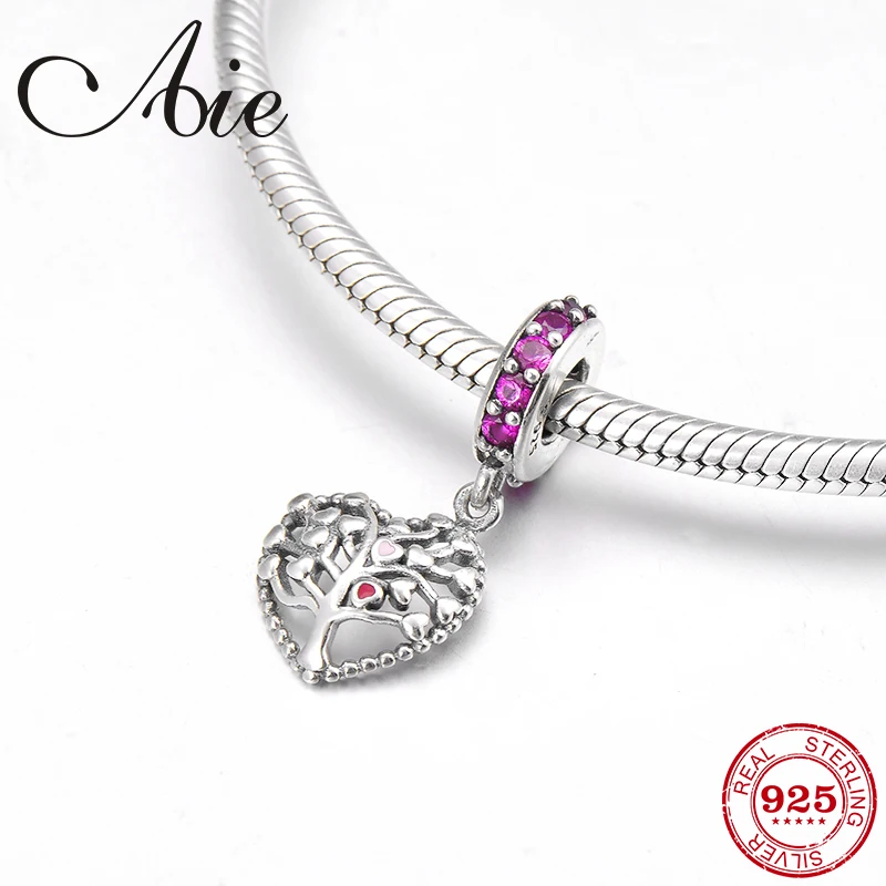 

Hollow out love tree heart shape 925 Sterling Silver fine Pendants Beads Fit Original Pandora Charm Bracelet Jewelry making