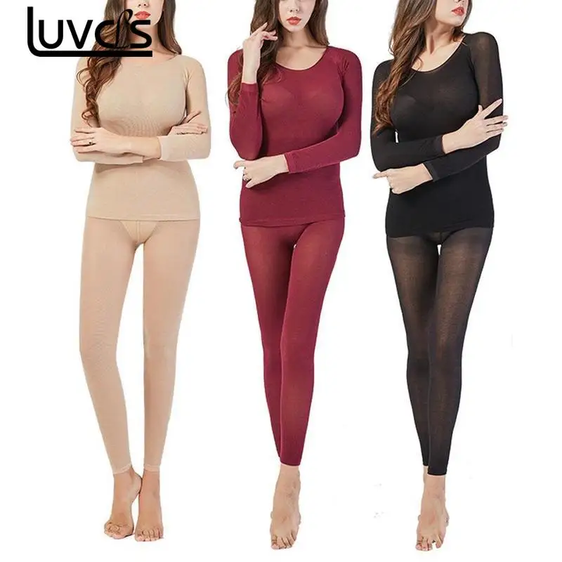 New Women Thermal Underwear Innerwear Set Ultra thin High Elasticity ...