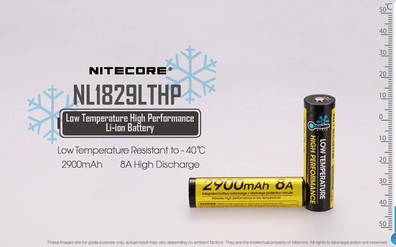 Горячая Nitecore NL1829LTHP 2900 мАч 8A низкая температура высокая производительность литий-ионный аккумулятор для замораживания окружающей среды