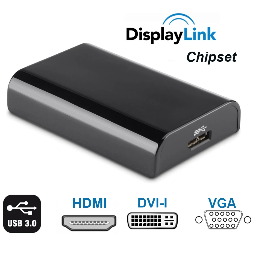 USB 3,0 к DVI VGA HDMI адаптер с Dispalylink чипсет Внешний видео конвертер для win10/XP/или Mac OS