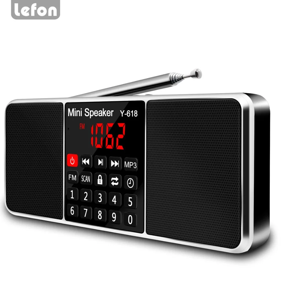 Lefon Digital FM Radio Receiver Speaker MP3 Player + TF Card USB Drive+