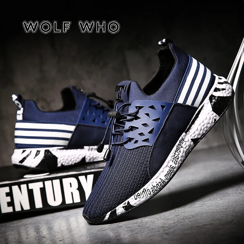 

WOLF WHO Shoes Men Sneakers 2019 Fashion Trainers Breathable Male Casual Shoes Outdoor Sapato Masculino Krasovki Plus Size X-150