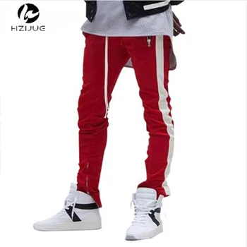 

2018 brand streets fashion street casual pants Men joggers clothing Justin bieber side zippers elastic waist Hip Hop Sweatpants