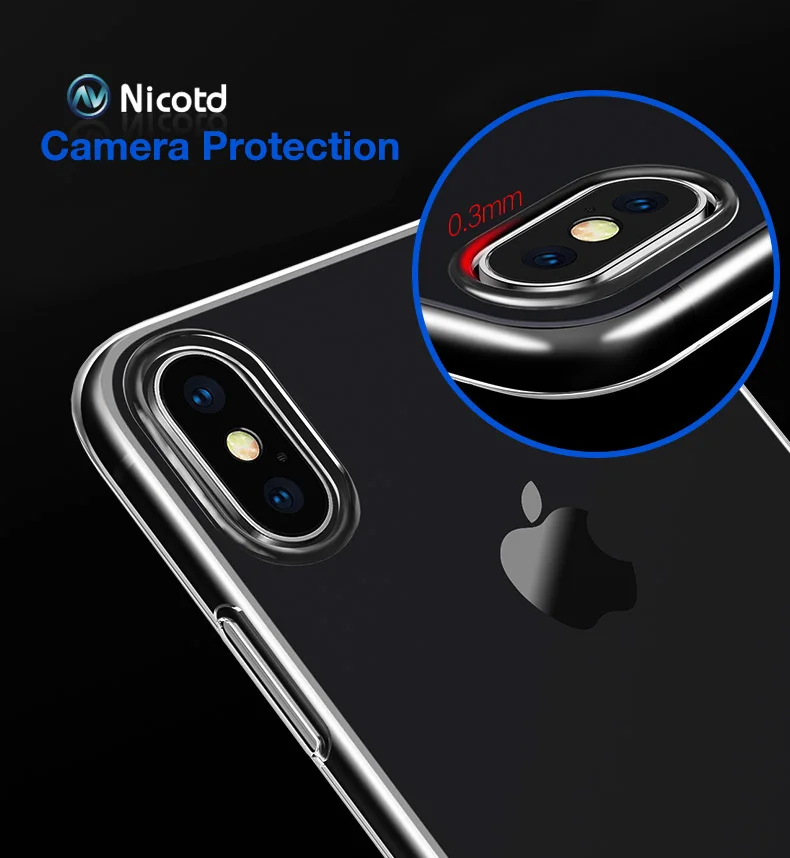 Nicotd Clear Silicon Soft TPU Case For X 7Plus 8 8Plus 7 XS MAX XR Transparent Phone Case For iPhone 5 5s SE 6 6s 6Plus 6sPlus (4)