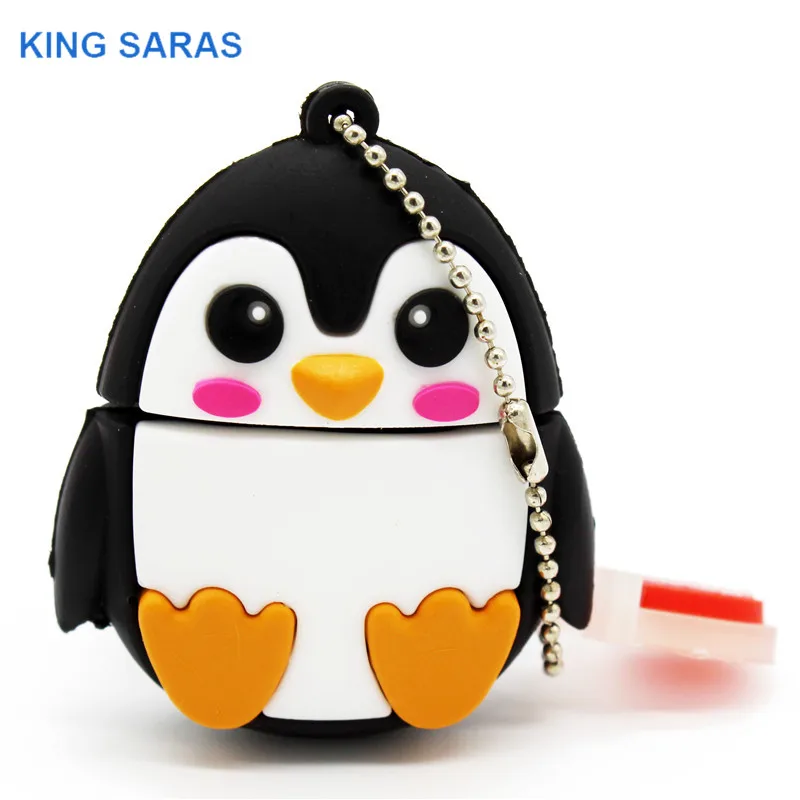 Usb флеш-накопитель KING SARAS 64 GB с мультяшным пингвином совой лисой usb 2,0 4 GB 8 GB 16 GB 32 GB флешка, подарок