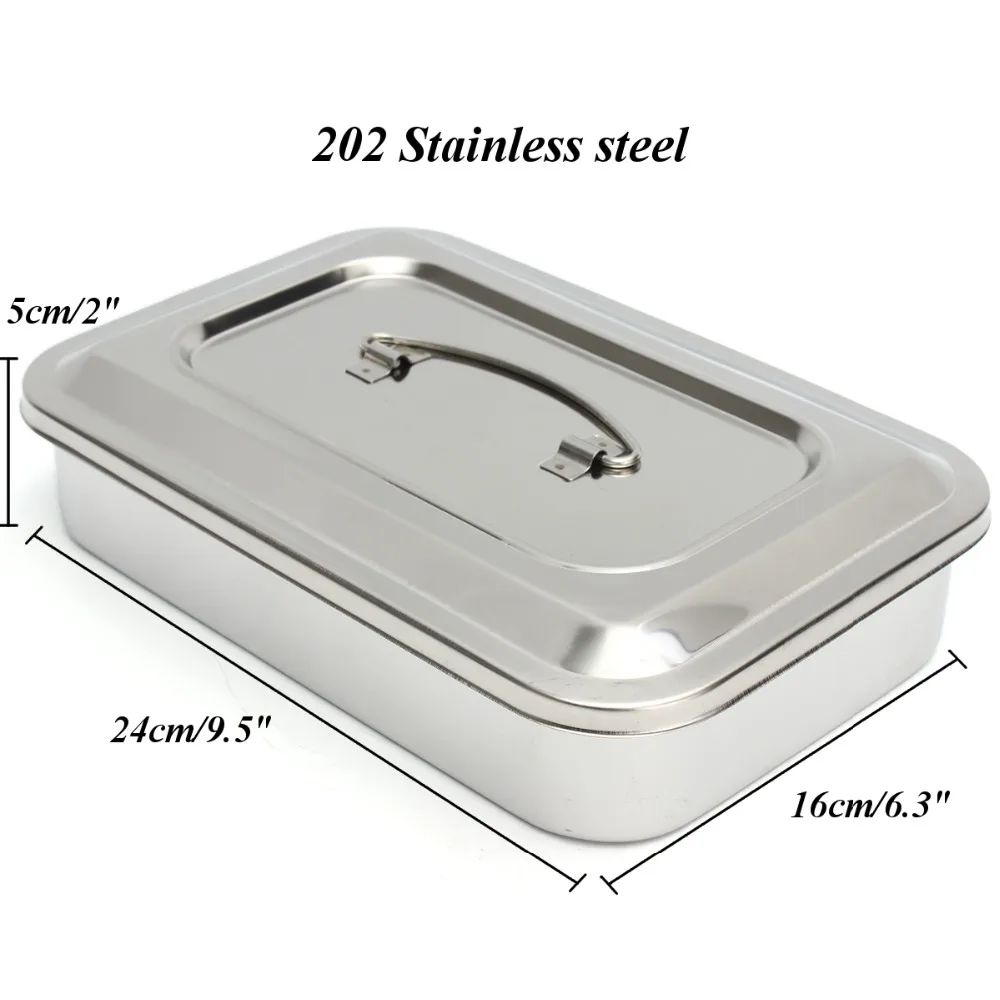 Stainless Steel 201Dental Instruments Tray Surgical Nursing Lid Medical Equipment Steriliser