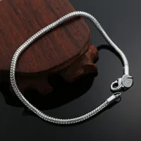 Подарок на День святого Валентина для девушек, популярный высококачественный серебряный браслет 3 мм в виде змеи, бесплатная доставка, H187, новые модные ювелирные изделия - изображение