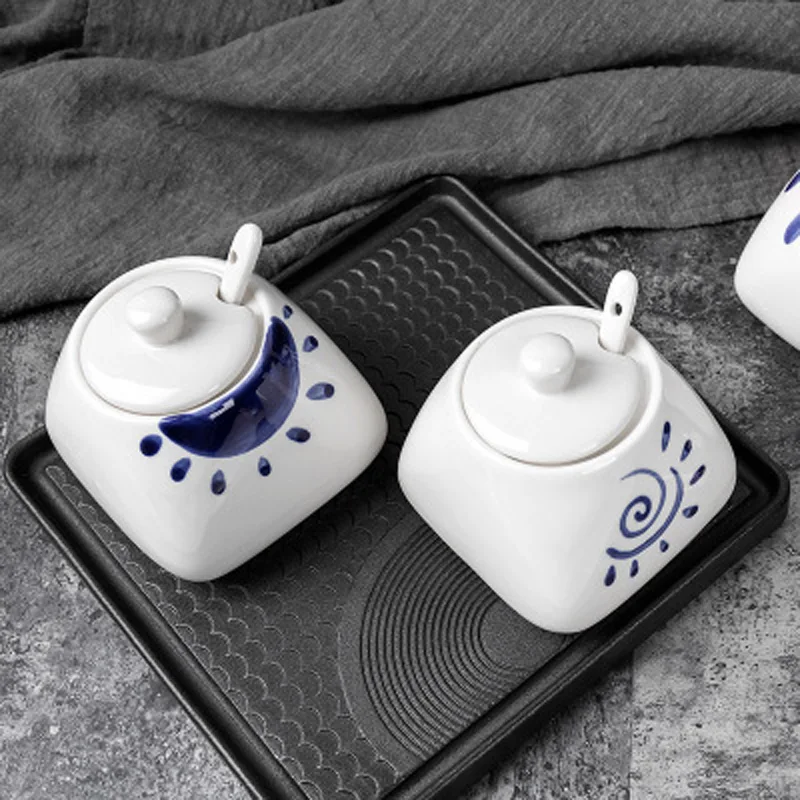 Seasoning With Spoon Kitchen Spice Jar Oil Salt Jar Bottle Salt And Pepper Spice Storage Seasoning Box Container Bottle