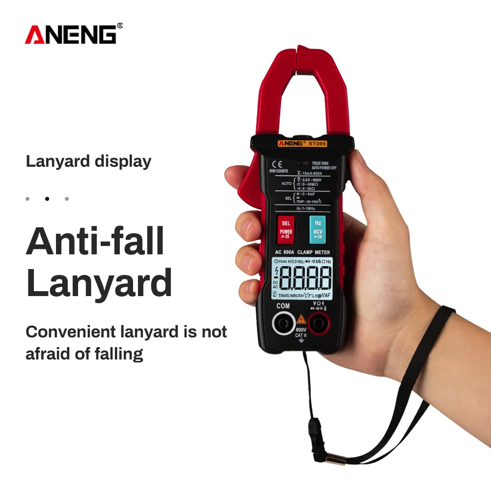ANENG ST205 Digital Clamp Meter Analog Multimeter Current Clamp DC/AC Intelligent AUTO range meter with temperature tester