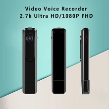 Mini cámara portátil 2.7 K 30fps mini DV 1080 p Full HD 60fps Cámara de la pluma grabadora de voz pluma micro Cuerpo camara DVR cámara de vídeo