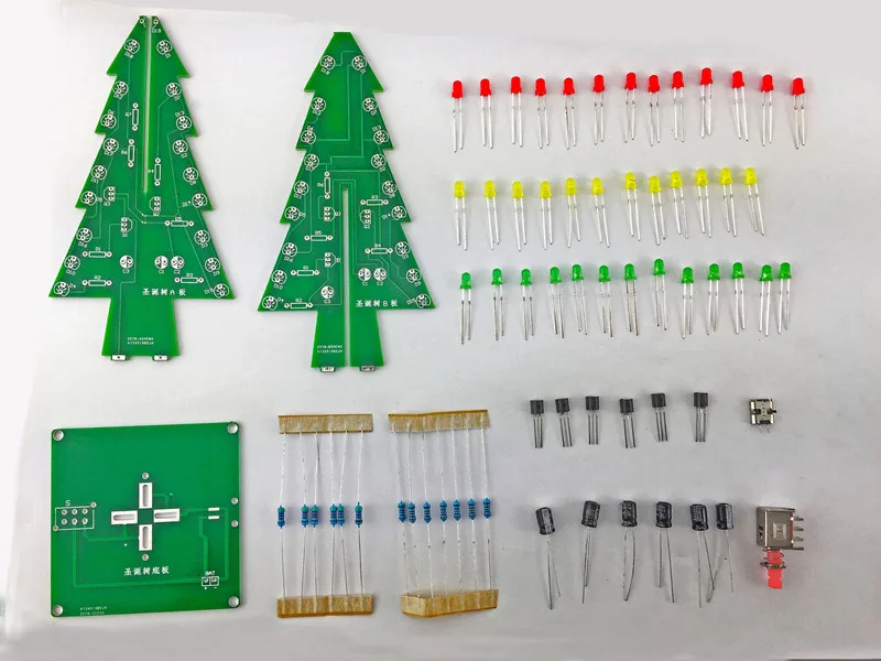 3D цветной светодиодный светильник для рождественской елки, Набор для творчества, цветной светодиодный фонарик, детали, электронный набор для развлечения, Рождественский подарок