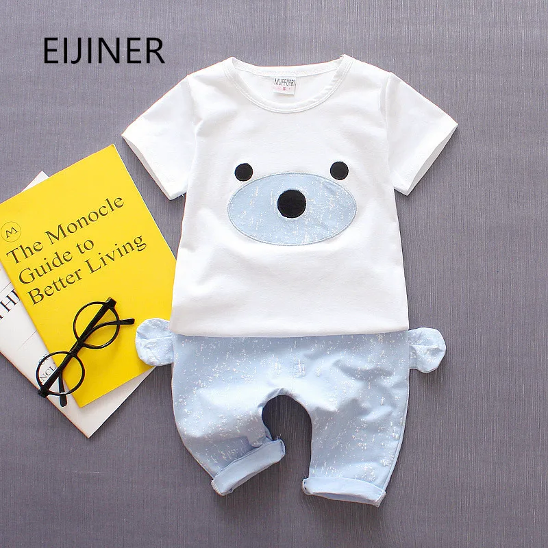 

Cartoon Baby Boy Girls Clothing Sets Summer 2019 New Cotton Children Kids Clothes for boys Girls Clothes tshirt+Short Pants