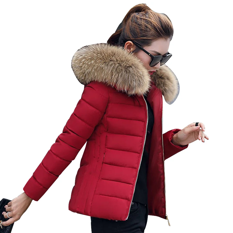Abrigos mujer invierno 2019 Plus size 4XL sustans cotton zipper hooded short winter jacket women warm parkas coat