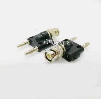 

Smonisia 10pcs/lot Copper BNC Q9 Male Plug To Double Banana Jack 4mm Monitor Adapter Two-in-one Connector