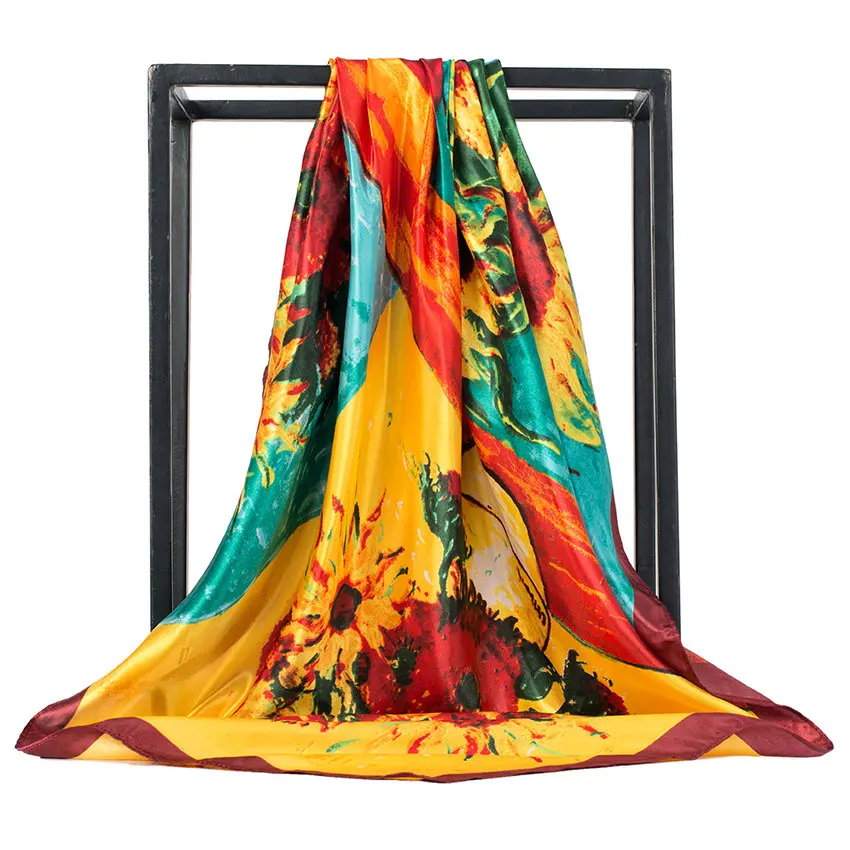C17 O CHUANG Модный женский шарф роскошный бренд foulard атласные шарфы большого размера волосы квардратный шелковый шарф для женщин bufanda mujer - Цвет: C17