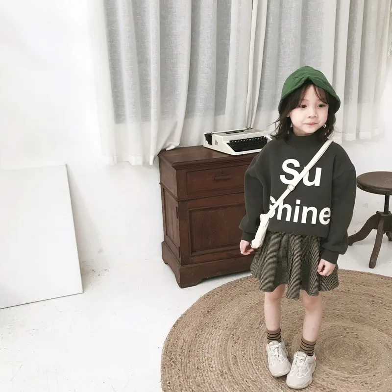 

Children Sweatshirts Autumn Baby Girl Letter Pattern Long Sleeve Cotton Sweatshirts Casual Toddler Outerwear Clothes