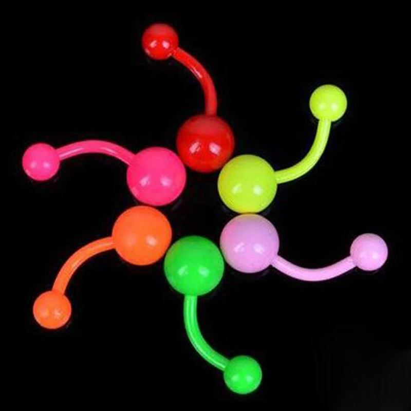 

5 Pieces Mix Color Stainless Steel Navel Rings Neon Candy Color Sexy Belly Button Ring Belly Rings Body piercing Jewelry