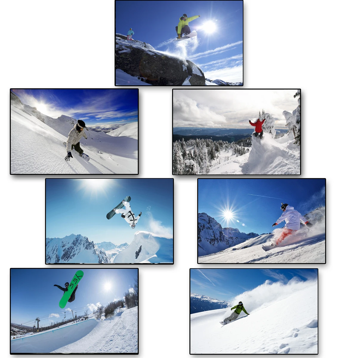 

Snowboarding Extreme Sports Snowy Mountains Art wall posters Silk Fabric Print for Home Wall Decor