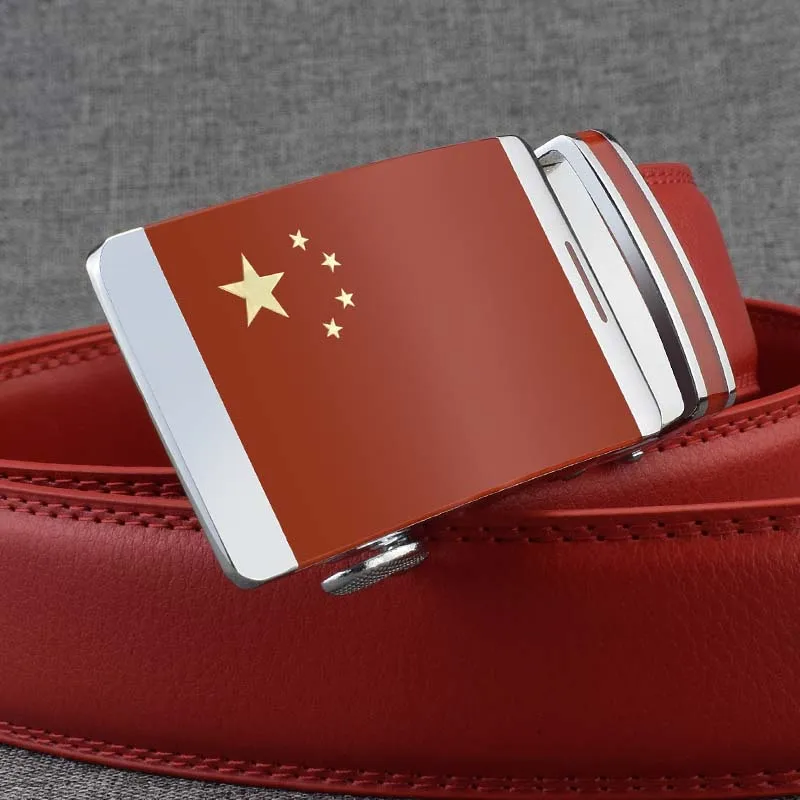 

High Quality Belt Men Luxury Famous Brand Designer Male Genuine Leather Strap star Automatic Buckle Red Belt Ceinture Homme