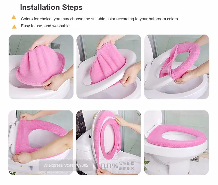 Красочное теплое сиденье на унитаз покрытие для ванной моющиеся тканевые накладки на сидения унитаза o-образные удобные накладки для унитаза