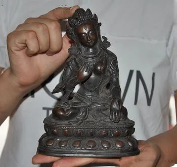 

wedding decoration 7" Tibet Buddhism bronze Tara goddess Kwan-yin guanyin Quan yin Buddha statue