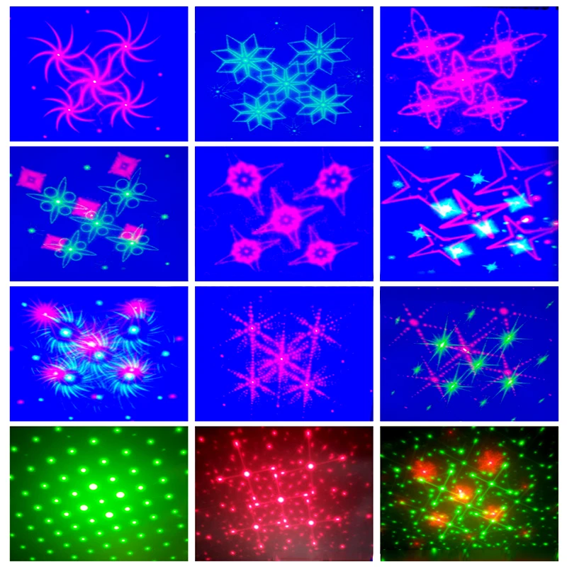 Laser Light 120 Patterns LED Projector DJ Stage Lighting For Family Party Club Red Green Auto Sound Active Lamp Disco Lights