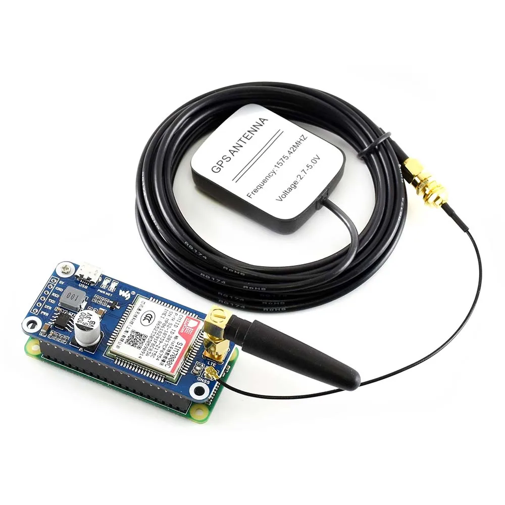 Waveshare NB-IoT/eMTC/EDGE/GPRS/GNSS HAT для RPI Zero/Zero W/Zero WH/2B/3B/3B+, на основе SIM7000C, поддерживает TCP, HTTP, FTP, SMS, а также получать оповещения по электронной почте