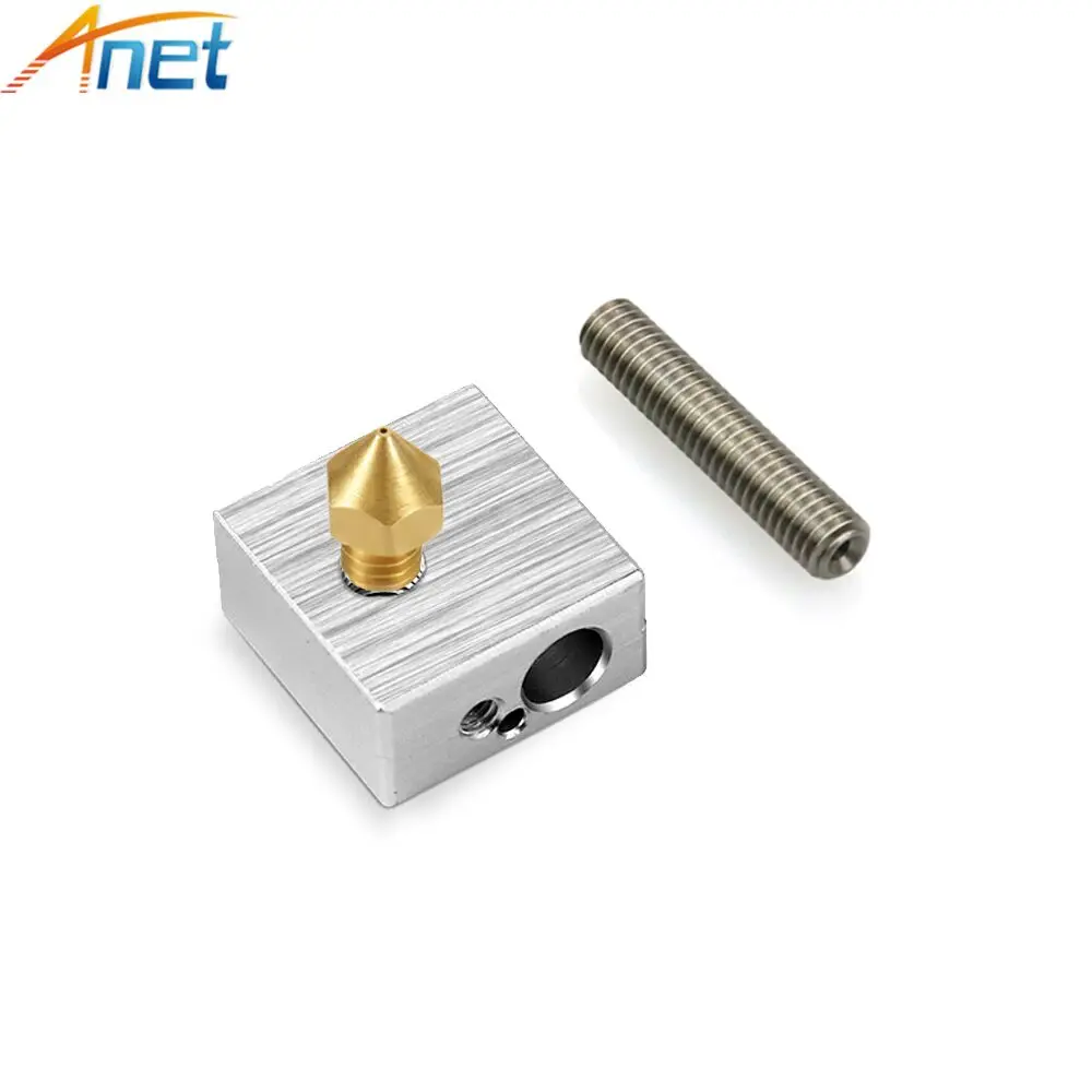 Anet A8 و A6 3D طابعة جزء 2 قطع 0.4 ملليمتر الطارد فوهة + 2 قطع 1.75 ملليمتر الحلق أنبوب + 2 قطع سخان كتل Hotend ل Mk8 Makerbot