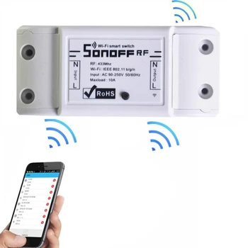 

Newest Sonoff RF Wireless WiFi Smart Switch Smart Home Automation Switch Module Remote Control Via Smartphone CM117