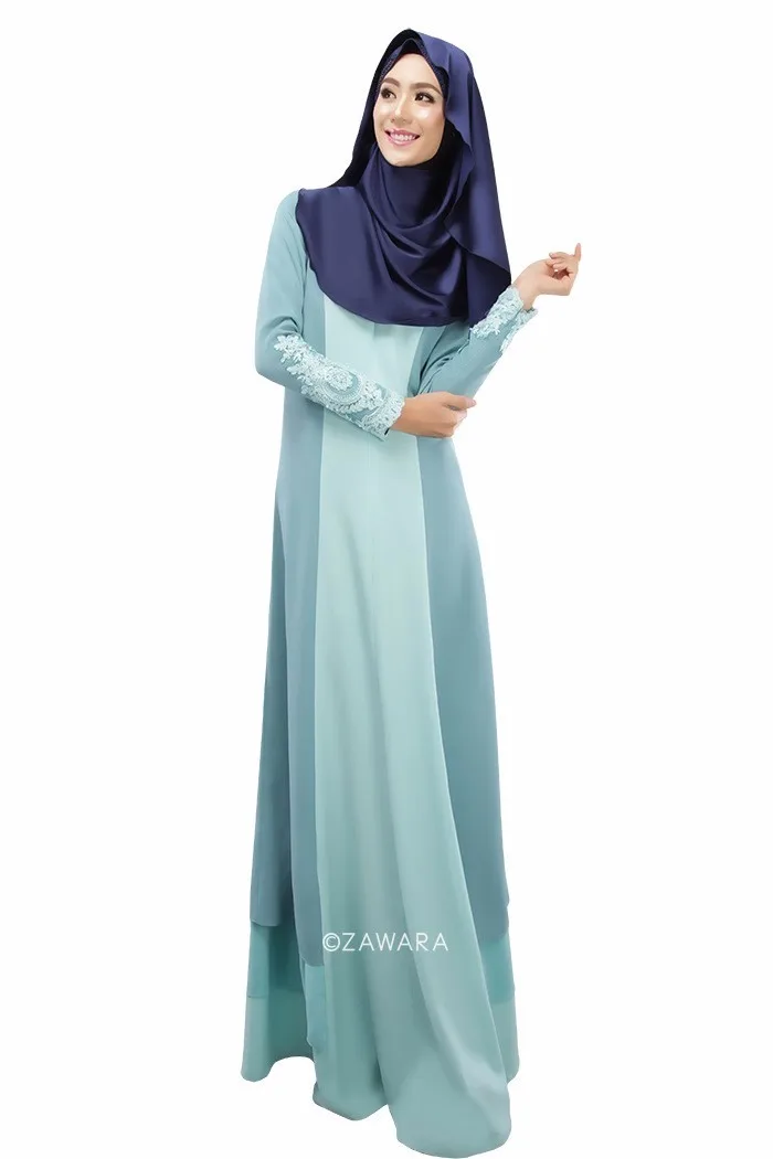 2018 Мода Broadcloth Новое поступление Специальное предложение аппликации для взрослых Jilbabs и Abayas Малайзии мусульманских женское платье Цвет