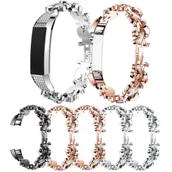Классический кристалл розового золота часы ремешок для Fitbit Alta HR металлическая застежка Сменные Нержавеющая сталь умный Браслет